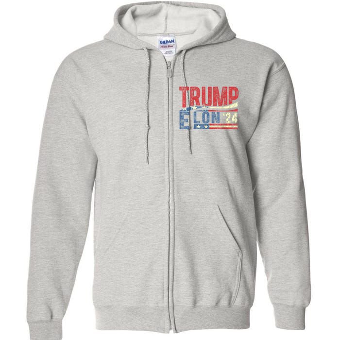 Funny Elon & Trump Vance For President 2024 Full Zip Hoodie