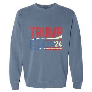 Funny Elon & Trump Vance For President 2024 Garment-Dyed Sweatshirt