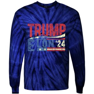 Funny Elon & Trump Vance For President 2024 Tie-Dye Long Sleeve Shirt