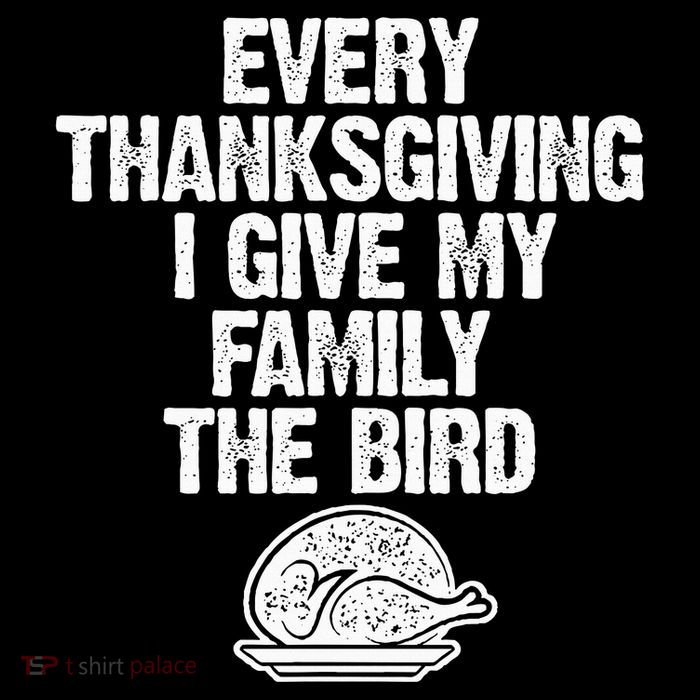 Funny Every Thanksgiving I Give My Family The Bird Adult Stripe Pom Pom Beanie