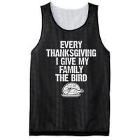 Funny Every Thanksgiving I Give My Family The Bird Adult Mesh Reversible Basketball Jersey Tank