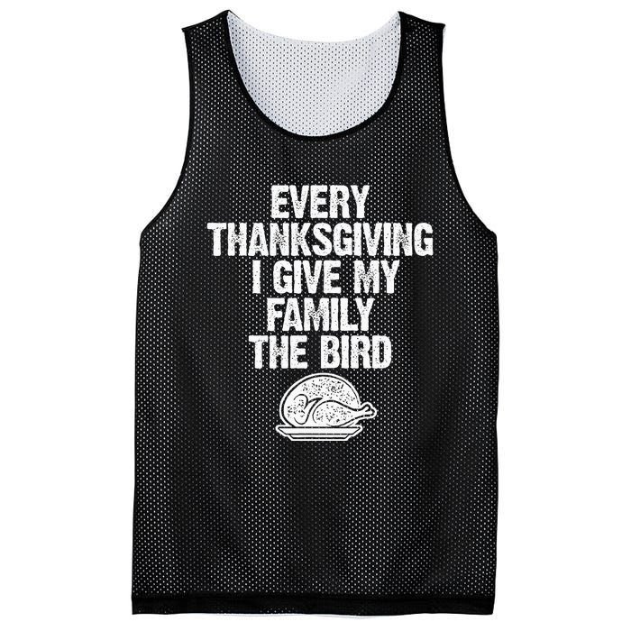 Funny Every Thanksgiving I Give My Family The Bird Adult Mesh Reversible Basketball Jersey Tank