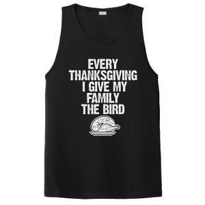 Funny Every Thanksgiving I Give My Family The Bird Adult PosiCharge Competitor Tank