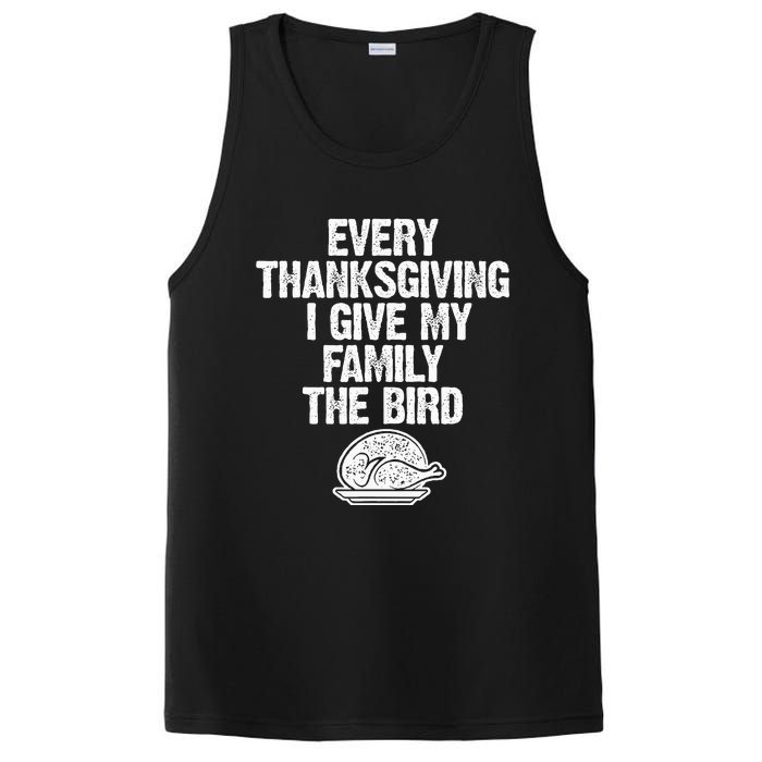 Funny Every Thanksgiving I Give My Family The Bird Adult PosiCharge Competitor Tank