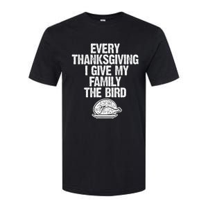 Funny Every Thanksgiving I Give My Family The Bird Adult Softstyle CVC T-Shirt