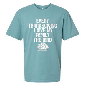 Funny Every Thanksgiving I Give My Family The Bird Adult Sueded Cloud Jersey T-Shirt