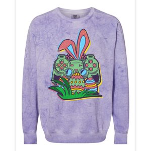 Funny Easter Time Gamer Bunny Ears Controller Easter Eggs Colorblast Crewneck Sweatshirt