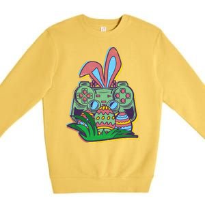 Funny Easter Time Gamer Bunny Ears Controller Easter Eggs Premium Crewneck Sweatshirt