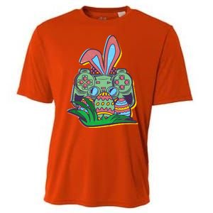 Funny Easter Time Gamer Bunny Ears Controller Easter Eggs Cooling Performance Crew T-Shirt