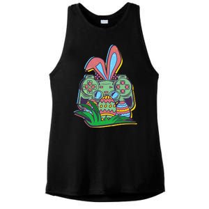 Funny Easter Time Gamer Bunny Ears Controller Easter Eggs Ladies PosiCharge Tri-Blend Wicking Tank