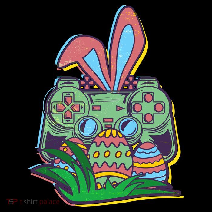 Funny Easter Time Gamer Bunny Ears Controller Easter Eggs Flexfit Unipanel Trucker Cap