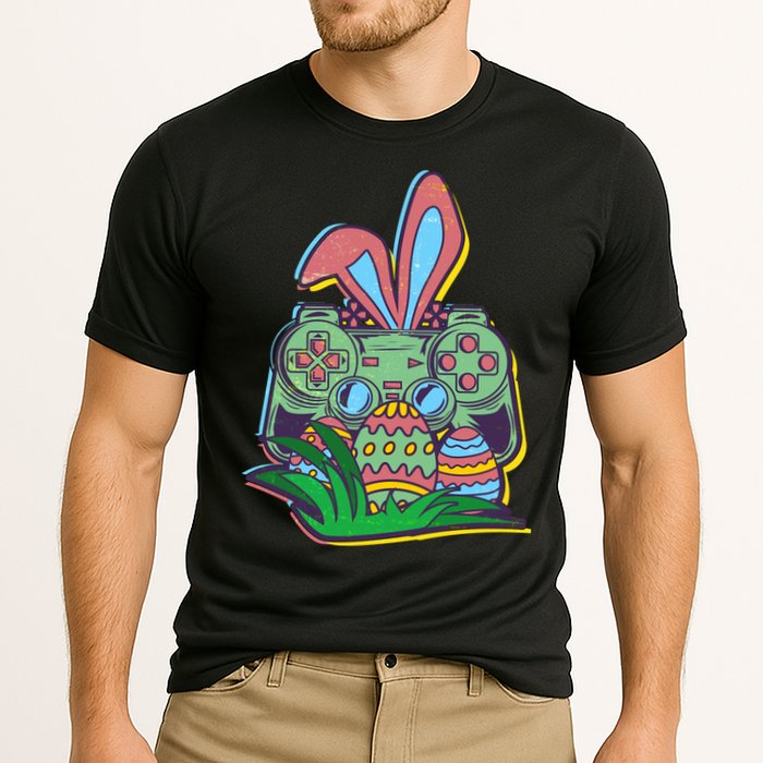 Funny Easter Time Gamer Bunny Ears Controller Easter Eggs Performance Shirt
