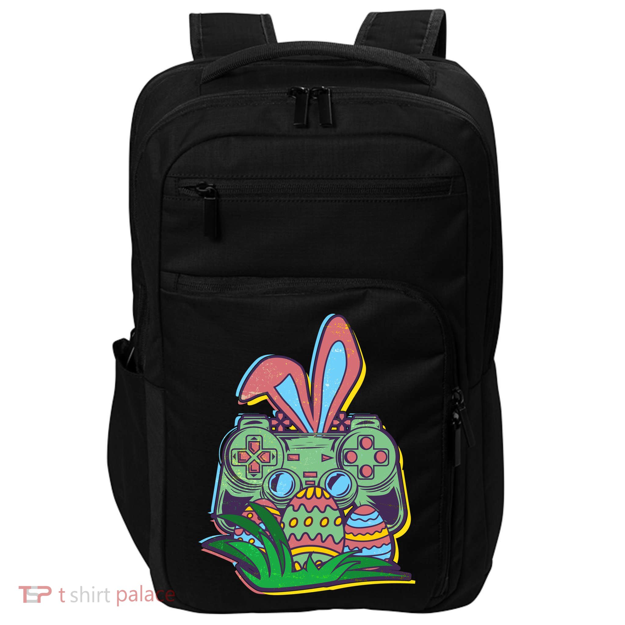 Funny Easter Time Gamer Bunny Ears Controller Easter Eggs Impact Tech Backpack