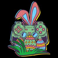 Funny Easter Time Gamer Bunny Ears Controller Easter Eggs 7-Panel Snapback Hat