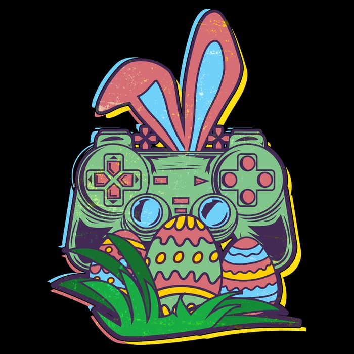 Funny Easter Time Gamer Bunny Ears Controller Easter Eggs 7-Panel Snapback Hat