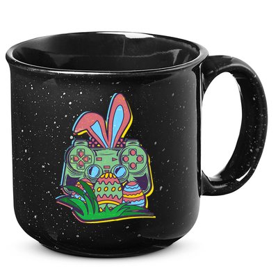 Funny Easter Time Gamer Bunny Ears Controller Easter Eggs 15oz Campfire Ceramic Mug