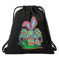 Funny Easter Time Gamer Bunny Ears Controller Easter Eggs Drawstring Bag