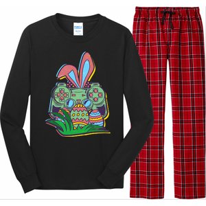 Funny Easter Time Gamer Bunny Ears Controller Easter Eggs Long Sleeve Pajama Set