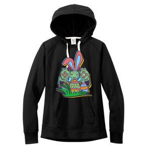 Funny Easter Time Gamer Bunny Ears Controller Easter Eggs Women's Fleece Hoodie