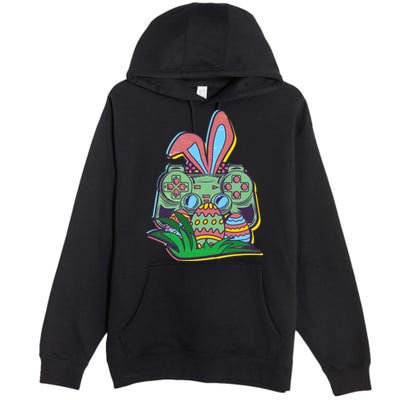 Funny Easter Time Gamer Bunny Ears Controller Easter Eggs Premium Pullover Hoodie