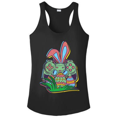 Funny Easter Time Gamer Bunny Ears Controller Easter Eggs Ladies PosiCharge Competitor Racerback Tank