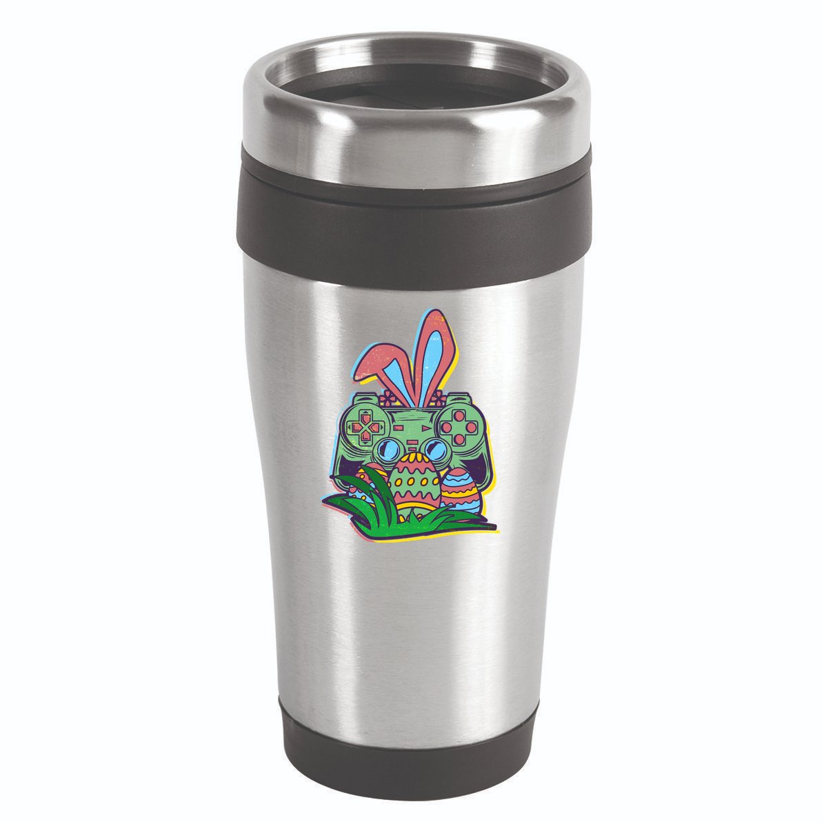 Funny Easter Time Gamer Bunny Ears Controller Easter Eggs 16oz Travel Tumbler