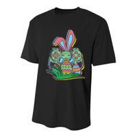 Funny Easter Time Gamer Bunny Ears Controller Easter Eggs Youth Performance Sprint T-Shirt