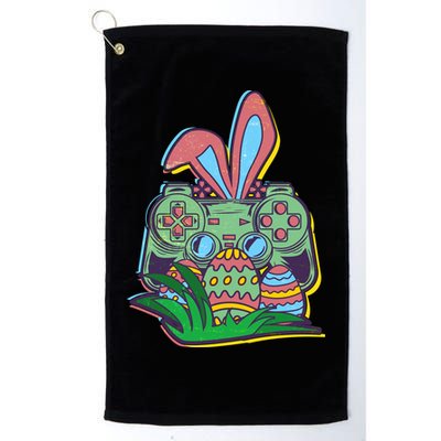 Funny Easter Time Gamer Bunny Ears Controller Easter Eggs Golf Towel