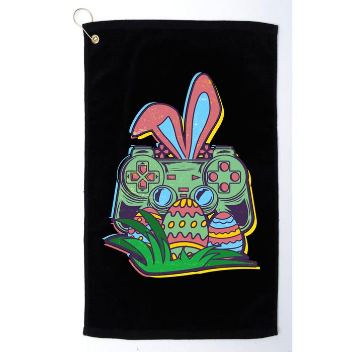 Funny Easter Time Gamer Bunny Ears Controller Easter Eggs Golf Towel