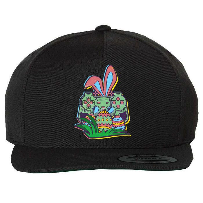Funny Easter Time Gamer Bunny Ears Controller Easter Eggs Wool Snapback Cap