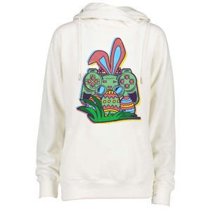 Funny Easter Time Gamer Bunny Ears Controller Easter Eggs Womens Funnel Neck Pullover Hood