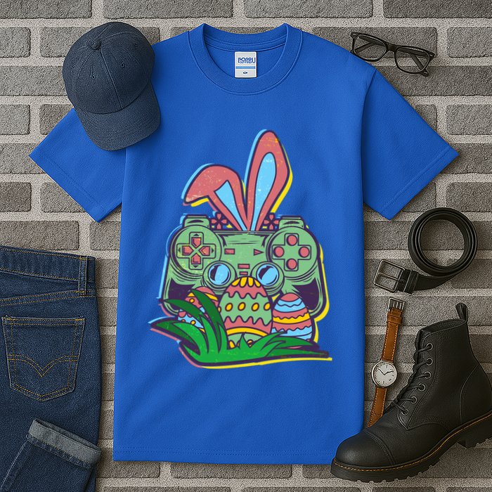Funny Easter Time Gamer Bunny Ears Controller Easter Eggs Tall T-Shirt