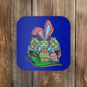 Funny Easter Time Gamer Bunny Ears Controller Easter Eggs Coaster