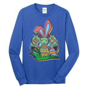 Funny Easter Time Gamer Bunny Ears Controller Easter Eggs Tall Long Sleeve T-Shirt