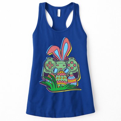 Funny Easter Time Gamer Bunny Ears Controller Easter Eggs Womens Tank Top