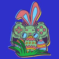 Funny Easter Time Gamer Bunny Ears Controller Easter Eggs Baby Bodysuit