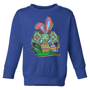 Funny Easter Time Gamer Bunny Ears Controller Easter Eggs Toddler Sweatshirt