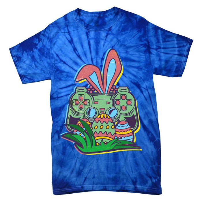 Funny Easter Time Gamer Bunny Ears Controller Easter Eggs Tie-Dye T-Shirt