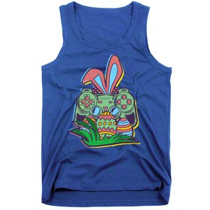 Funny Easter Time Gamer Bunny Ears Controller Easter Eggs Tank Top