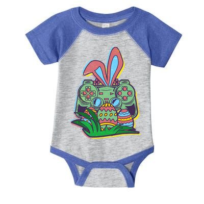 Funny Easter Time Gamer Bunny Ears Controller Easter Eggs Infant Baby Jersey Bodysuit