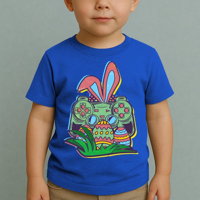 Funny Easter Time Gamer Bunny Ears Controller Easter Eggs Toddler T-Shirt