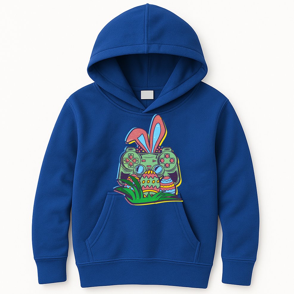 Funny Easter Time Gamer Bunny Ears Controller Easter Eggs Kids Hoodie