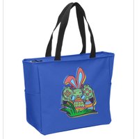 Funny Easter Time Gamer Bunny Ears Controller Easter Eggs Zip Tote Bag