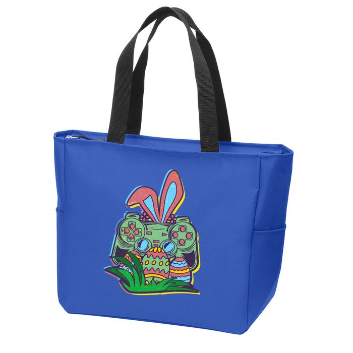 Funny Easter Time Gamer Bunny Ears Controller Easter Eggs Zip Tote Bag