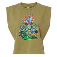 Funny Easter Time Gamer Bunny Ears Controller Easter Eggs Garment-Dyed Women's Muscle Tee
