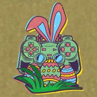 Funny Easter Time Gamer Bunny Ears Controller Easter Eggs Garment-Dyed Women's Muscle Tee
