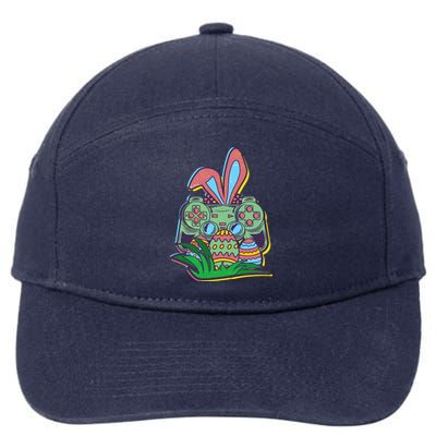 Funny Easter Time Gamer Bunny Ears Controller Easter Eggs 7-Panel Snapback Hat