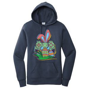 Funny Easter Time Gamer Bunny Ears Controller Easter Eggs Women's Pullover Hoodie