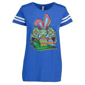 Funny Easter Time Gamer Bunny Ears Controller Easter Eggs Enza Ladies Jersey Football T-Shirt