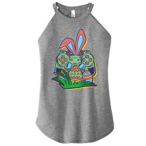 Funny Easter Time Gamer Bunny Ears Controller Easter Eggs Women’s Perfect Tri Rocker Tank